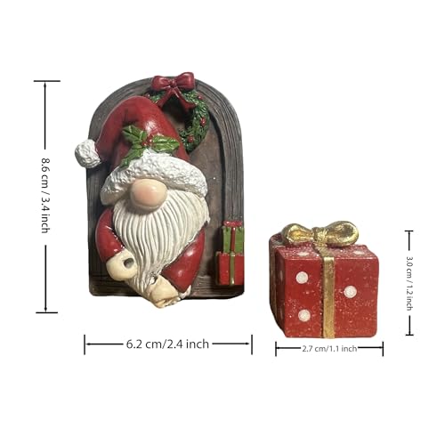 AmoroHui Hand-Painted Red White Christmas Garden Gnome Hanging Ornament - Holiday Door Decor with Gift Box Pendant | Christmas Tree Hanging Gnomes