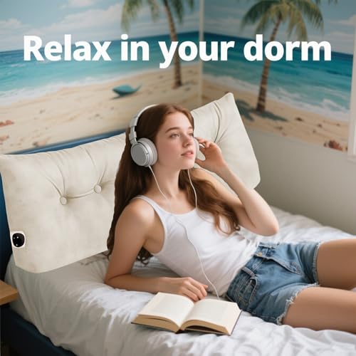 Triangular Bed Wedge Pillow - Ergonomic Backrest Cushion for Reading & Relaxing
