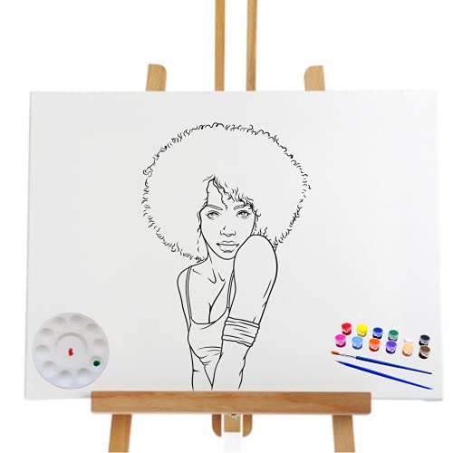 Pre-Drawn Canvas Paint Kit - 8x10, 12x16, 16x20 Sizes for DIY Parties