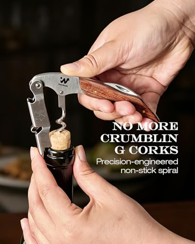 Brown Wood Wine Key for Bar & Wine Lovers - Wellsworth Corkscrew