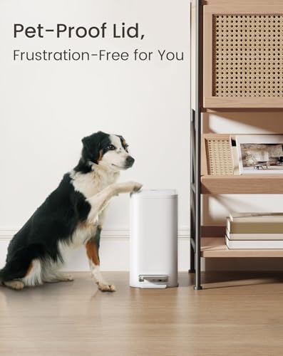 Slim Small Bathroom Trash Can with Soft-Close Lid & Step Pedal - 1.3 Gal