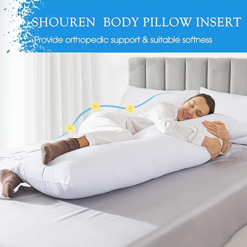 SHOUREN Full Body Pillow for Side Sleepers - 20x54 Inch Soft Bed Pillow