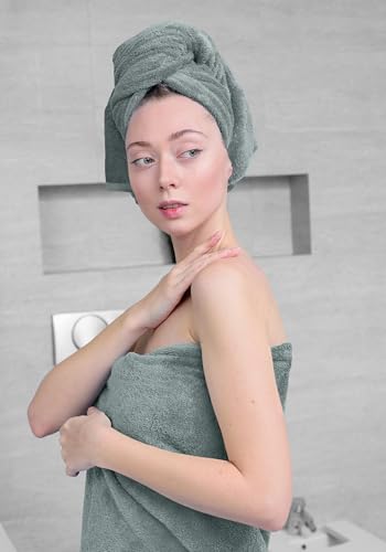 4-Piece Bath Towel Set, 30 x 60 Inch Cotton Bamboo Blend, Soft & Absorbent