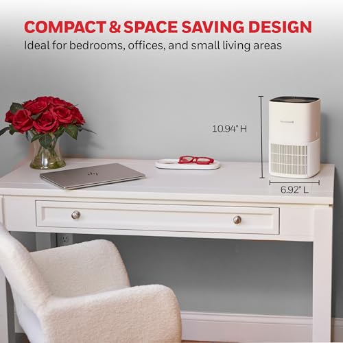 Honeywell Compact HEPA Air Purifier with 3-in-1 Filter, White