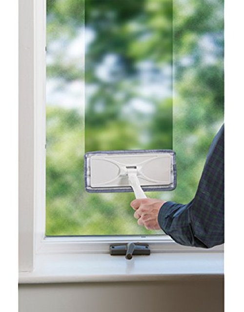 Unger SpeedClean Indoor Window Cleaner, Household Cleaning Supplies, Works with Glass and Natural Cleaners and Solutions, Attracts Dust and Dirt, Reusable Microfiber Pad