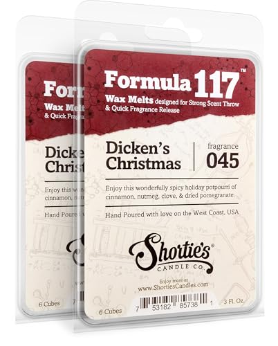 Shortie's Candle Company Dickens Christmas Wax Melts 2 Pack - Long Lasting & Natural Fragrance
