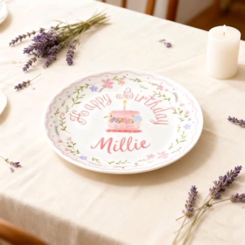 Personalized 8-Inch Ceramic Birthday Plate - Custom Commemorative Keepsake
