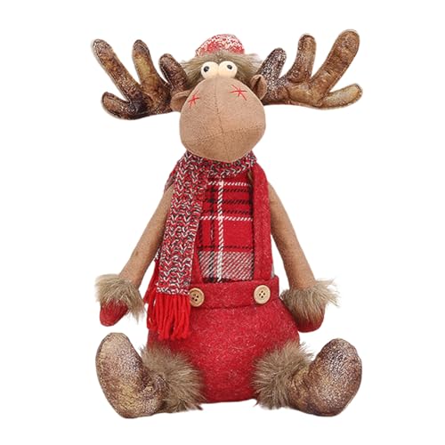 Eforcase Type 07 Christmas Elk Doll - Adjustable-Tall Plush Figurine with Hat