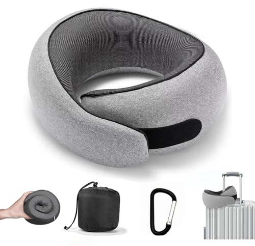 Memory Foam Travel Neck Pillow with Chin Wrap - 360° Support