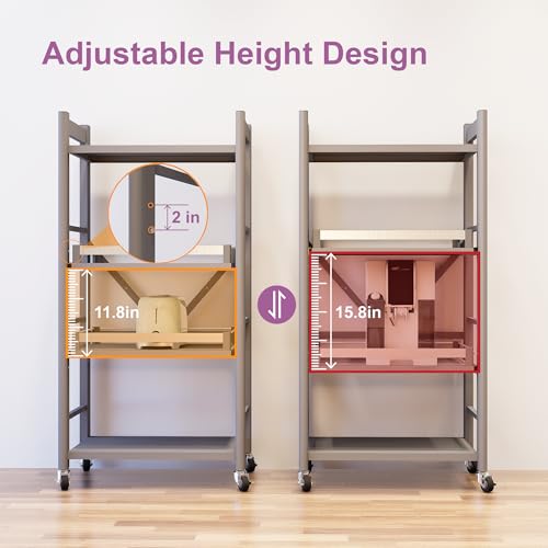 4-Tier Rolling Baker's Rack with Pull-Out Shelves, Microwave Kitchen Cart