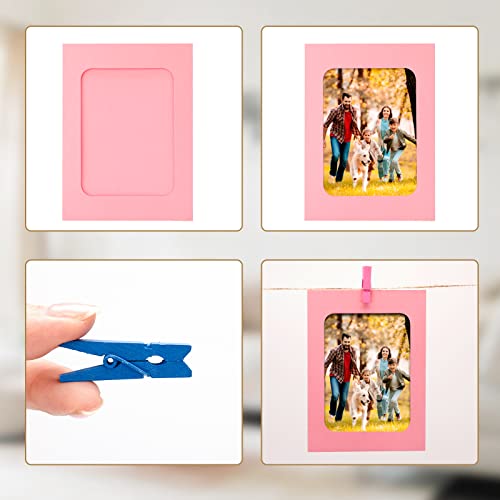 20-Piece Hanging Paper Photo Frame Set, 4x6 Inch Cardboard Picture Holders