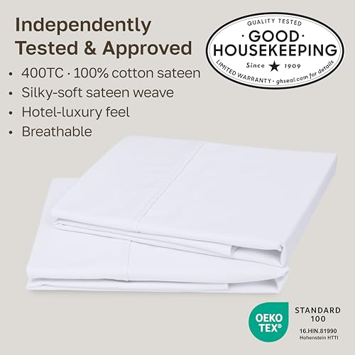 California Design Den 100% Cotton Pillowcases 2-Pack, 400 Thread Count