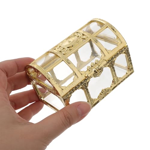 2-Piece Transparent Pirate Treasure Chest, Mini Plastic Jewelry Organizer