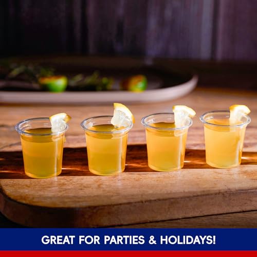 JOLLY CHEF 1 oz 500 Pack Clear Plastic Shot Glasses Disposable Jelly Cups