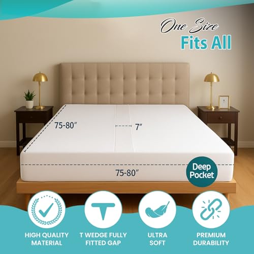 2-in-1 Bed Bridge Twin/Twin XL to King Converter with Attached Sheet