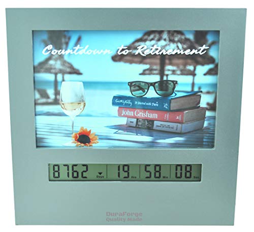 Large Retirement Countdown Clock with 4x6 Photo Frame - Desk Timer Gift