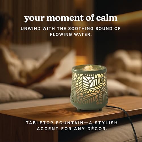 Tabletop Water Fountain with Accent Light & Quiet Pump - Zen Desktop Decor