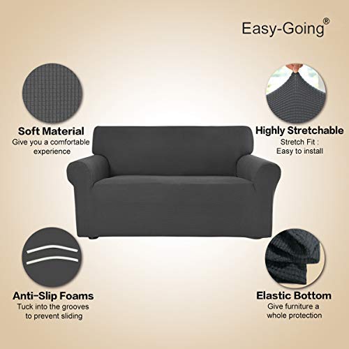 Oversized Stretch Sofa Slipcover Dark Gray - Washable Protector