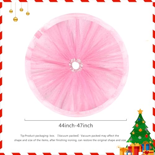 FIABC Christmas Wedding Tree Skirt,45 inch 4-Layer Fluffy Romantic