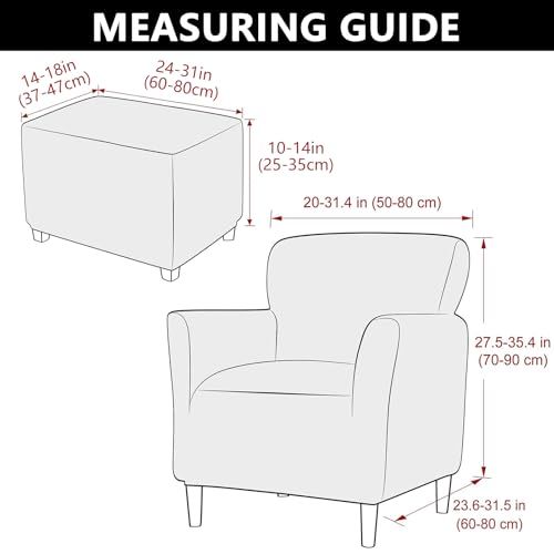 Stretch Chair and Ottoman Cover Set - Non-Slip Jacquard Fabric, Blue