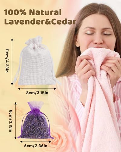 26-Pack Cedar and Lavender Scented Sachets for Closets and Drawers