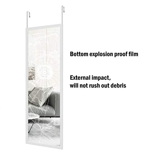 Full Length Mirror 48x16 Inch Over-the-Door or Wall Mounted Body Mirror