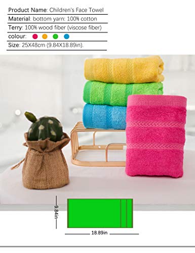 Soft Wood Fiber Fingertip Towels - Absorbent Kid's Face Washcloths, 4 Pack