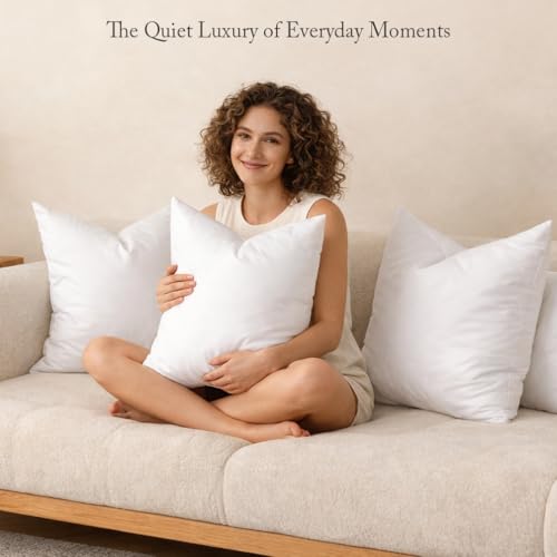 puredown 24x24 Euro Pillow Inserts - Pack of 2 Feather Down Stuffers