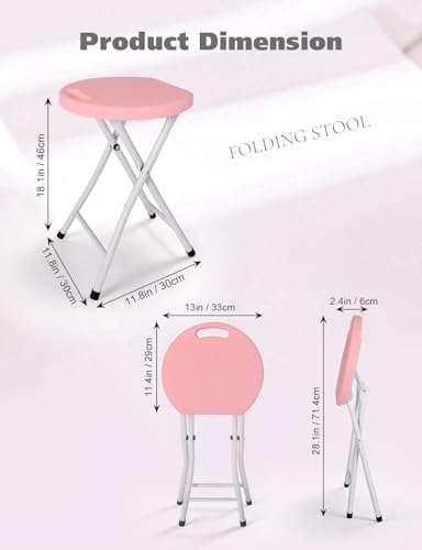 18-Inch Folding Stool 2-Pack, Heavy Duty Portable Collapsible Chair