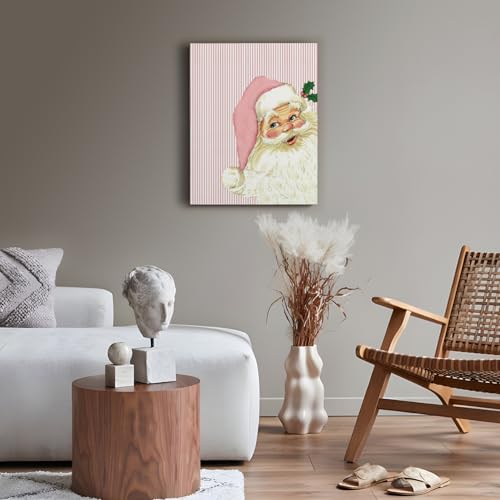 APJYM RESD2 Pink Christmas Santa Wall Art Decor 11x14 Framed Holiday Poster