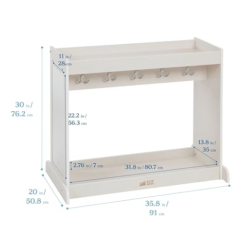 Toddler Dress-Up Island with Mirrors and Storage, White Wash Birch Wood