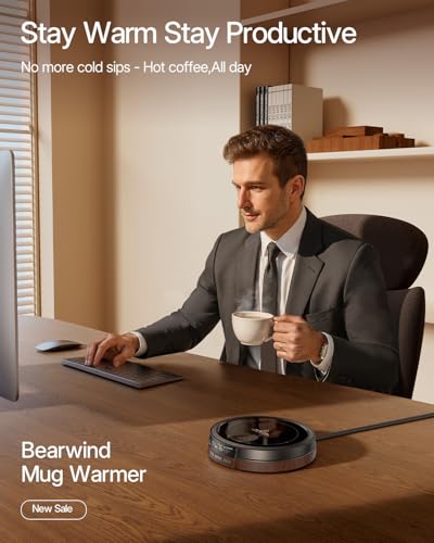Smart Coffee Mug Warmer for Desk, 50W Cup Warmer with 4 Temps & 12H Timer