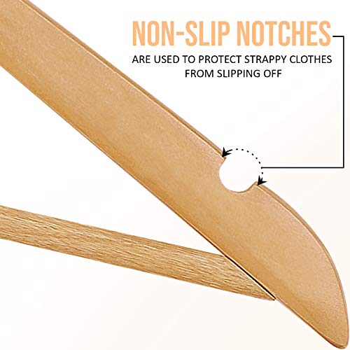 Utopia Home Premium Wooden Hangers 10 Pack - Durable & Slim Coat Hanger - Suit Hangers with 360-Degree Rotatable Hook - Wood Hangers with Shoulder Grooves (Natural Color)