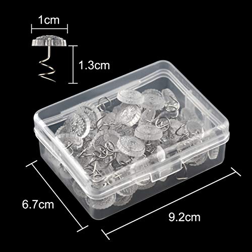 Clear Head Upholstery Twist Pins for Bed Skirts & Slipcovers - 50 Pack
