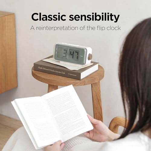 Retro Flip Clock with Alarm, Temperature, and Date Display (Red)
