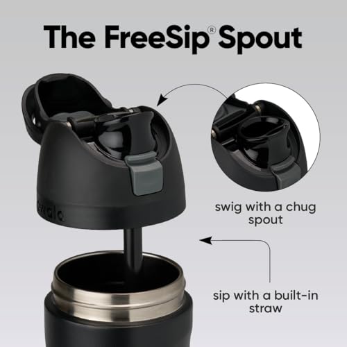 Owala FreeSip Stainless Steel Water Bottle 24 oz Very Dark - Insulated, Leakproof