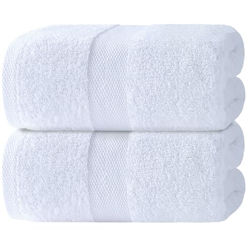 Oversized Soft Cotton Bath Sheet Towels - 650 GSM 35x70 Inch (2 Pack)