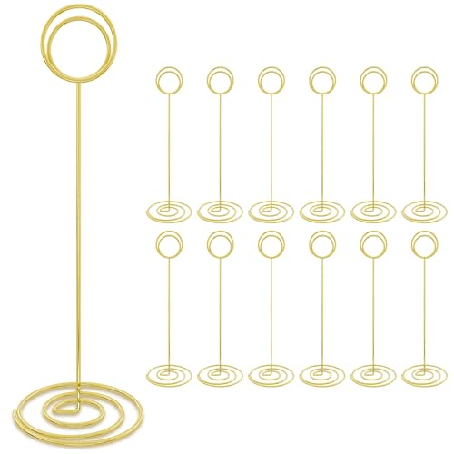 8.75-Inch Gold Table Number Holders - 30 Pack Place Card Stands for Events