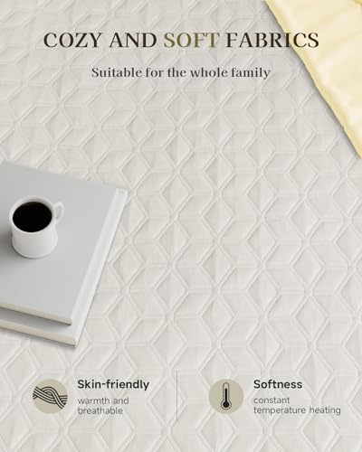 Heated Mattress Pad Queen Size with Dual Control & Timer