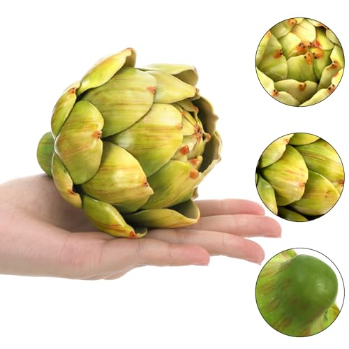 6 Pack Large Artificial Artichokes - Realistic Faux Vegetable Decor
