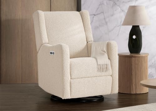 Delta Children Mercer Power Recliner Swivel Glider with USB-C & USB-A - Shell