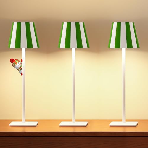 UME Green 3-Pack Cordless Rechargeable Table Lamps with Dimming & 3 Color Temps