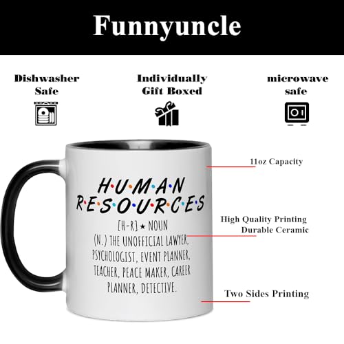 FUNNYUNCLE Human Resources Coffee Mug – Appreciation Gift for HR Professionals, 11oz Ceramic