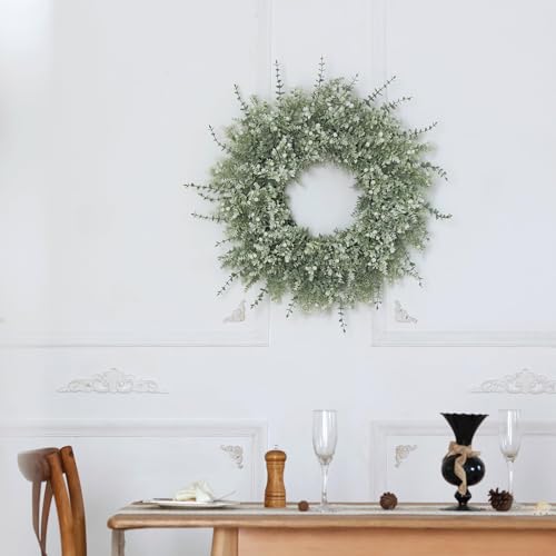 26-Inch Artificial Eucalyptus Lavender Wreath for Front Door Decor
