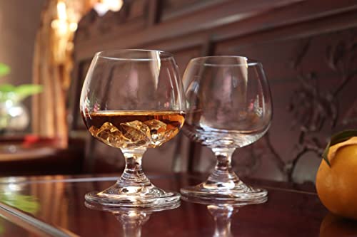 8.5 oz Crystal Brandy Snifter Glasses Set of 2 - Lead-Free Stemware for Cognac