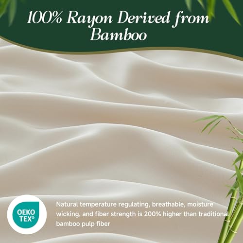 100% Viscose Bamboo Bed Sheet Set - 4 Piece Cooling Bedding, Full
