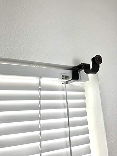 No-Drill Curtain Rod Bracket for 1-Inch Mini Blind Head Rails (Satin Nickel)