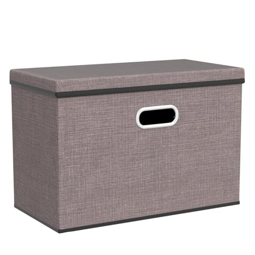 Large Collapsible Storage Bins with Lids 3-Pack Foldable Closet Baskets
