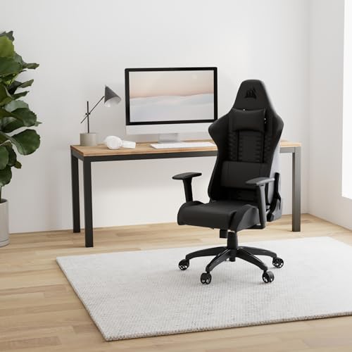 Relaxed Gaming Chair with Lumbar Support and Memory Foam Neck Pillow - Black