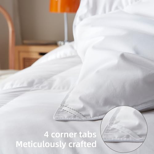 Organic Cotton Goose Down Comforter - All-Season Queen Duvet Insert